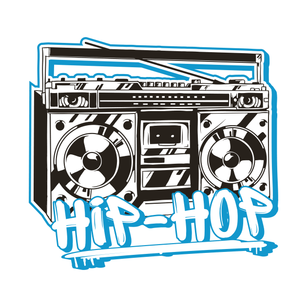 Hip Hop Rap Retro Music 80s and 90s Ghettoblaster Gift by Gufbox