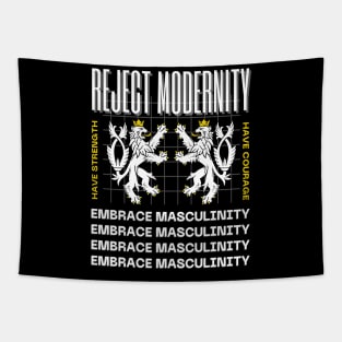 Reject Modernity Embrace Masculinity Tapestry