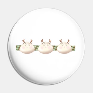 Reindeer Holiday Holly Bao Ribbon Pin