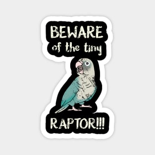 Beware of the tine raptor - cinnamon turquoise conure Magnet