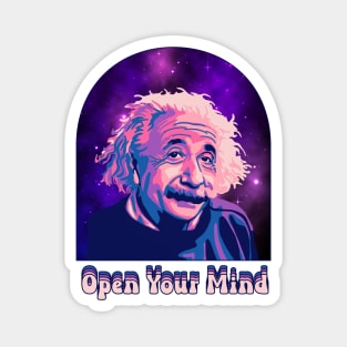 A. Einstein Portrait - Open Your Mind Magnet