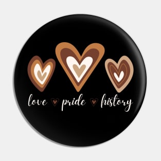 African American Love Pride History Melanin Hearts Pin