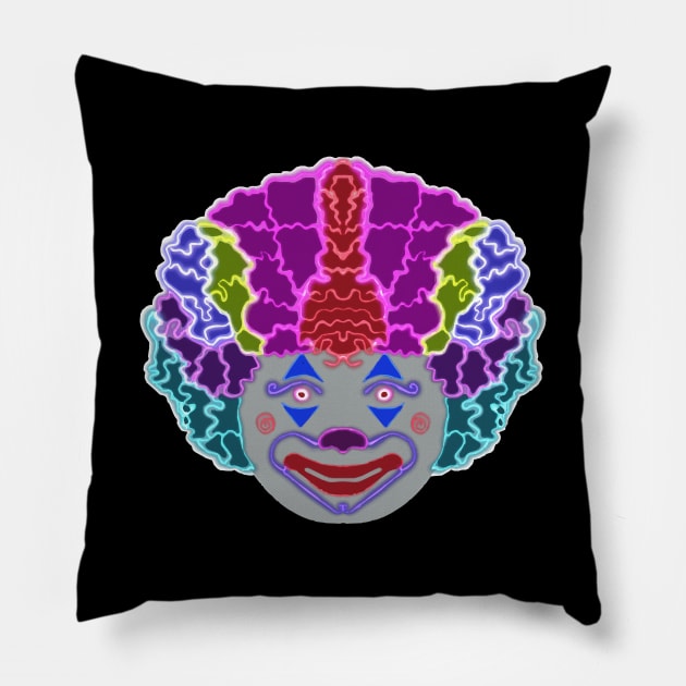 Fried the Psychedelic Clown Pillow by slippery slope creations