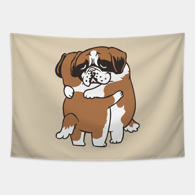 St. Bernard hugs Tapestry by huebucket