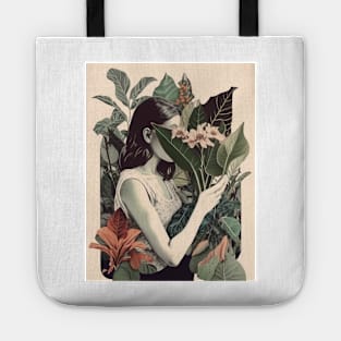 Girl with plants Tote