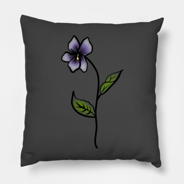 February birth flower: violet Pillow by JessCarrsArt