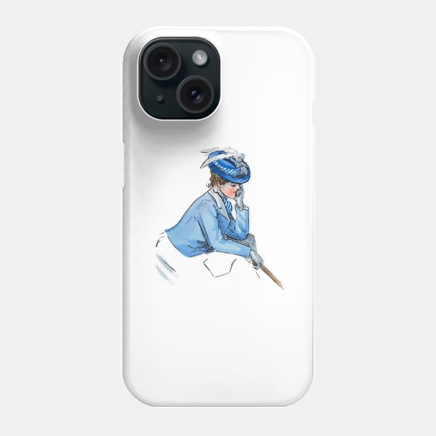 Art Nouveau Lady Blue Phone Case by alexp01