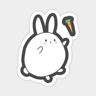 Cute white bunny drawing Magnet