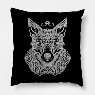 Celtic silver fox Pillow