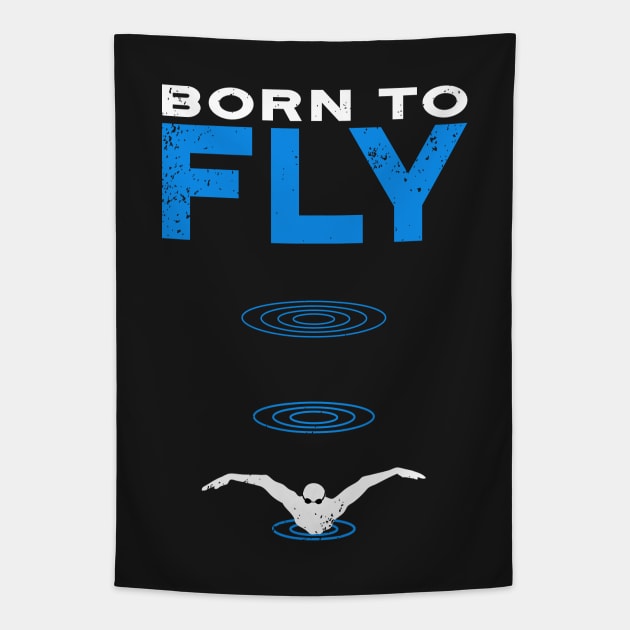 Swim Guys Born to Fly Tapestry by atomguy