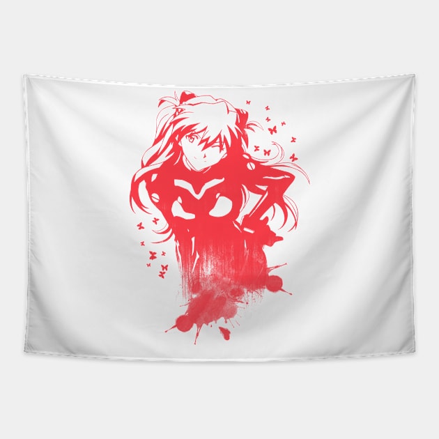 Girl Abstract - Red Tapestry by Scailaret