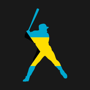 Bahamas Flag - Bahamas Baseball Player T-Shirt