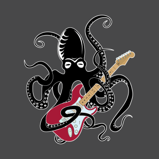 kraken octopus with strat electric guitar T-Shirt