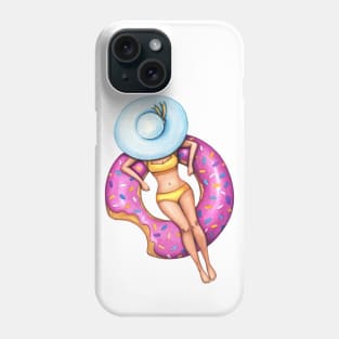 Pink donut girl Phone Case