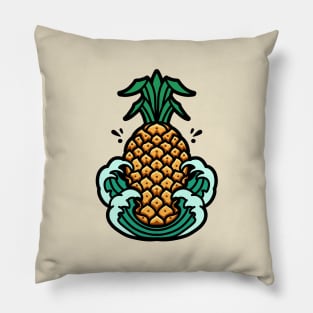 pineapple summer wave Pillow