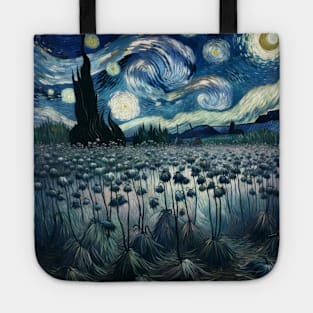 Enchanted Flower Garden Night: Flax Starry Floral Tote