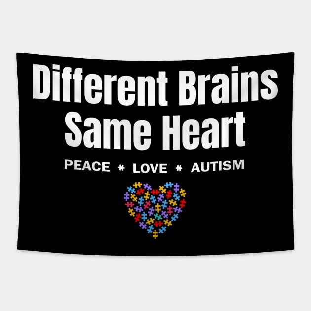 Different Brains Same Heart Tapestry by GloriaArts⭐⭐⭐⭐⭐