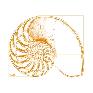 Fibonacci on a nautilus shell (orange) T-Shirt