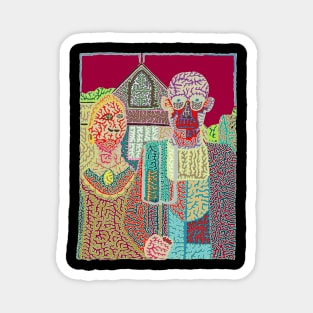 Zombie American Gothic Magnet