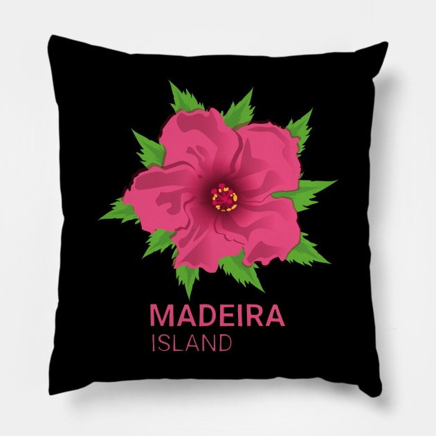 Madeira Island - Hibiscuses / Hibiscus Pillow by Donaby