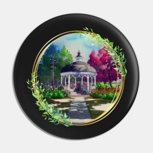 Gazebo at Town Square - Spring - Blue Sky III - Gilmore Pin