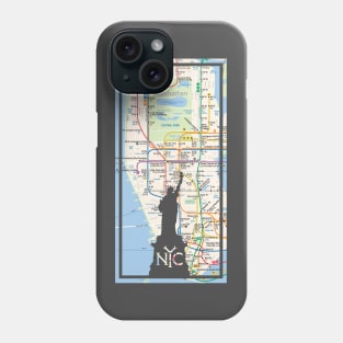 Statue of Liberty cut from NY Subway Map Phone Case