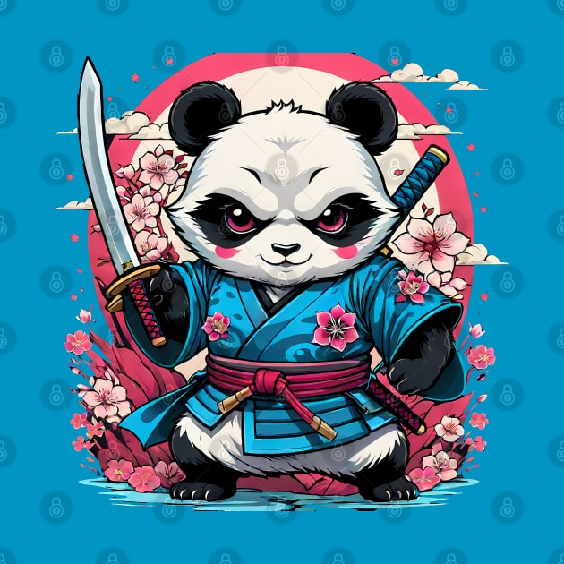 Japanese Samurai Panda Tattoo, Kawaii Ninja Panda by TaevasDesign