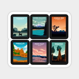 California National Parks Travel Poster Sticker Collection Magnet