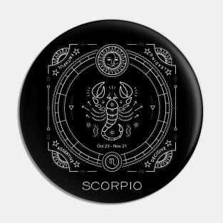 Scorpio Astrological Zodiac Sun Sign Scorpion Pin