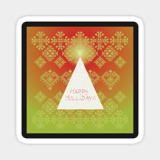 Greeting folk art - Motif design - Christmas tree Magnet