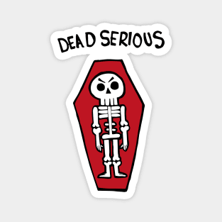 Dead Serious Skeleton In A Coffin Magnet