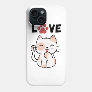 LOVE KITTY DESIGN WITH PAW PRINT Phone Case