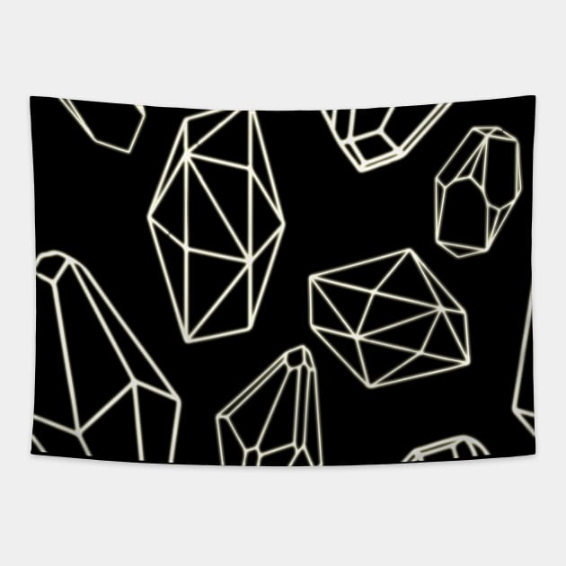 Crystal Gemstone Pattern - White Tapestry by DangerslyHappy