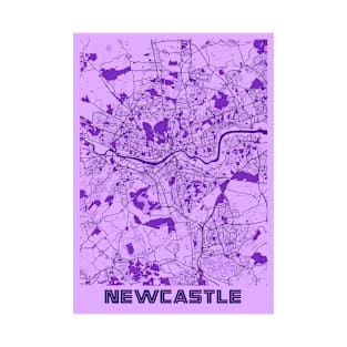 Newcastle - United Kingdom Lavender City Map T-Shirt