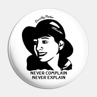 Dorothy Parker Portrait and Quote Pin