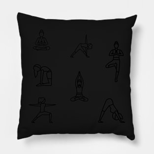 Yoga Poses Sticker Pack Pillow