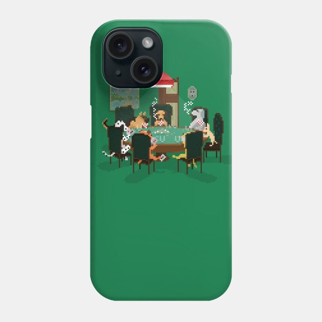 Poker Dogs Pixel art Phone Case by SF