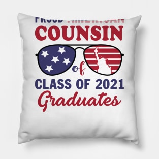 Mens Proud American Cousin Of A Class Of 2021 Graduate Patriot Pillow