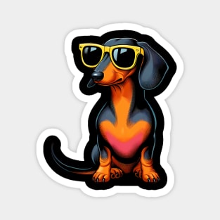 Funny Dachshund with Sunglasses Magnet