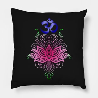 OM: Lotus Rangoli Pillow