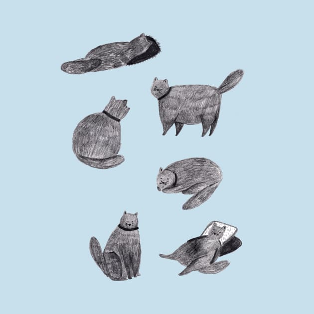 Scruffy Cats by Katie Walker Studio