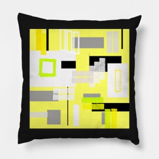 yellow white black silver grey green orange geometric modern art Shower Curtain Pillow