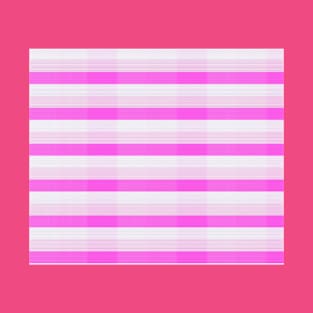 Bright pink / white "Fabric" lines pattern T-Shirt