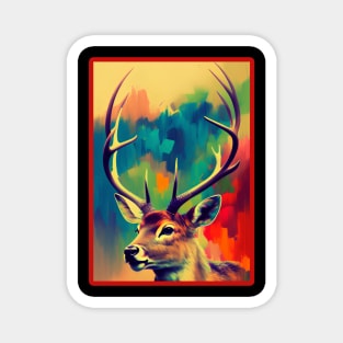 Colorful deer artwork Magnet