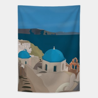 Santorini Greece Tapestry