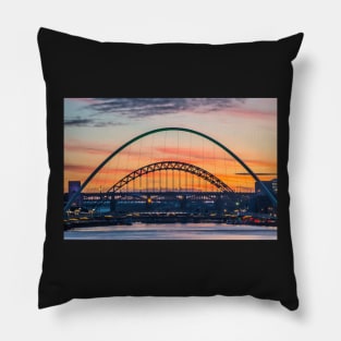 Sunset on the tyne river quayside Pillow