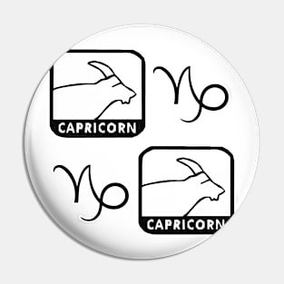 Capricorn Birth Sign - Black Pin