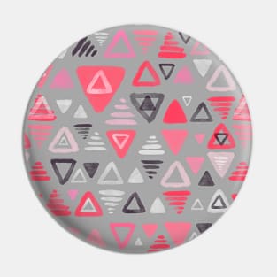 Summer Melon Hot Pink Triangles on Grey Pin