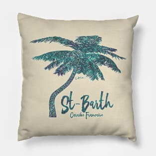 St. Barth, French Caribbean, Palm Tree Pillow