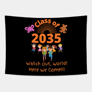 Class of 2035 Kindergarten School Kids Black Tapestry